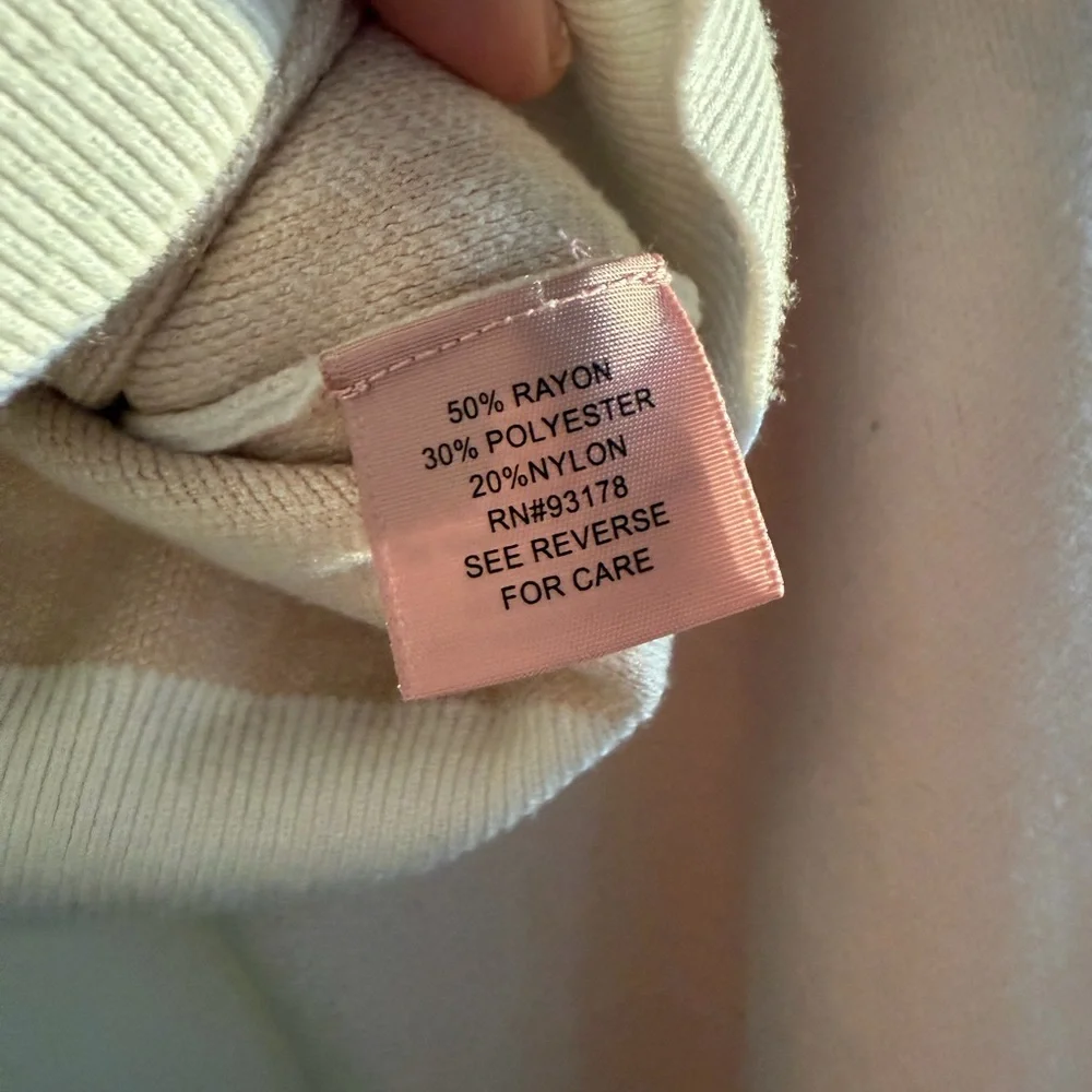 Philosophy Cream and Pale Pink Striped Crewneck Sweater - Picture 5 of 5